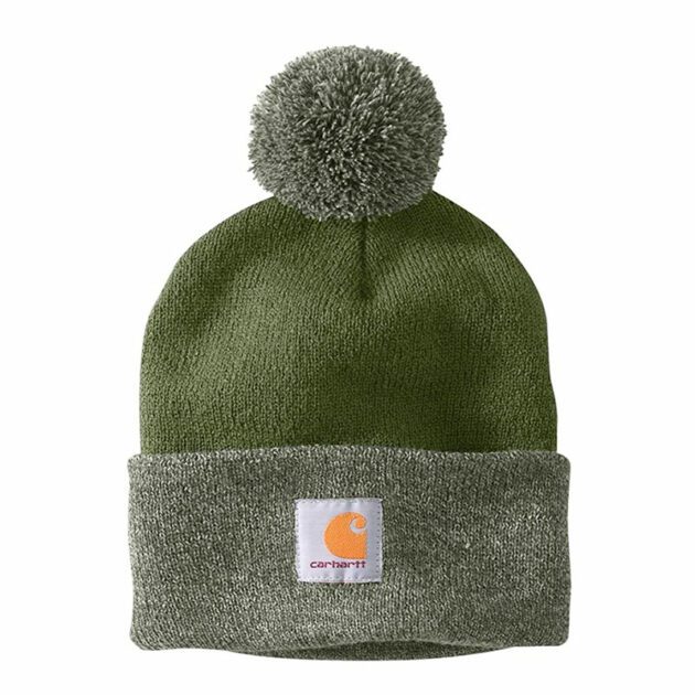 Berretto Carhartt Verde Bicolore con Pon Pon